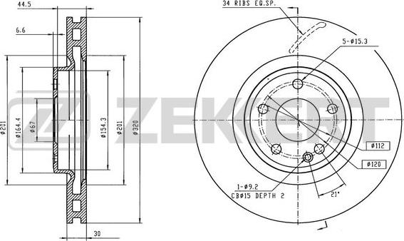 Zekkert BS-6554 - Brake Disc autospares.lv