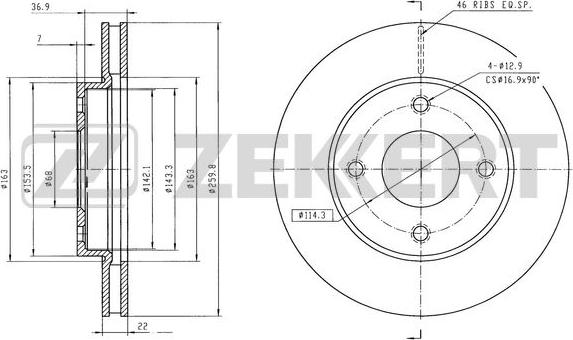 Zekkert BS-6556 - Brake Disc autospares.lv