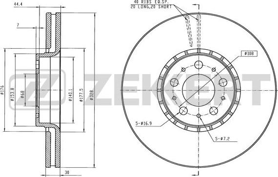 Zekkert BS-6558 - Brake Disc autospares.lv