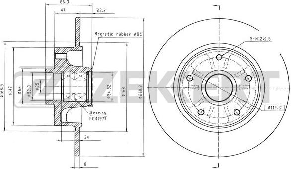 Zekkert BS-6557 - Brake Disc autospares.lv