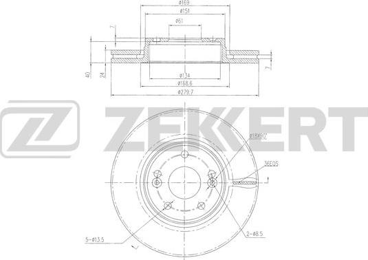 Zekkert BS-6502 - Brake Disc autospares.lv