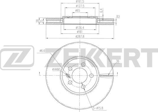 Zekkert BS-6519 - Brake Disc autospares.lv