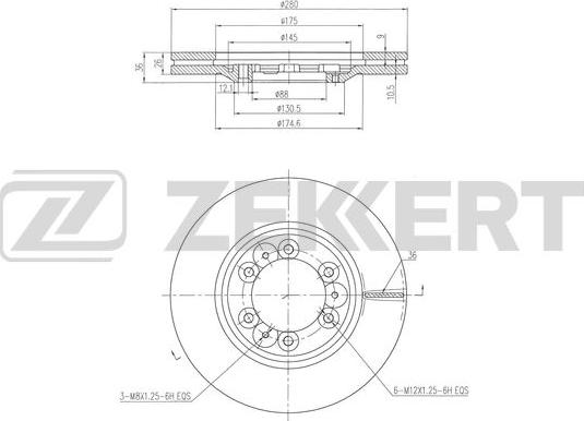 Zekkert BS-6514 - Brake Disc autospares.lv