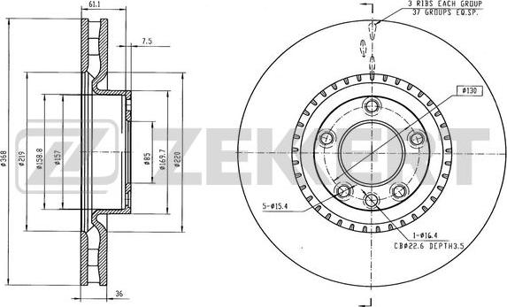 Zekkert BS-6579 - Brake Disc autospares.lv