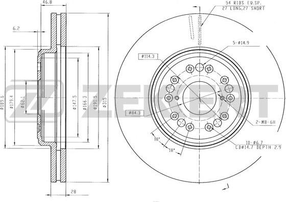 Zekkert BS-6575 - Brake Disc autospares.lv