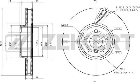 Zekkert BS-6573 - Brake Disc autospares.lv