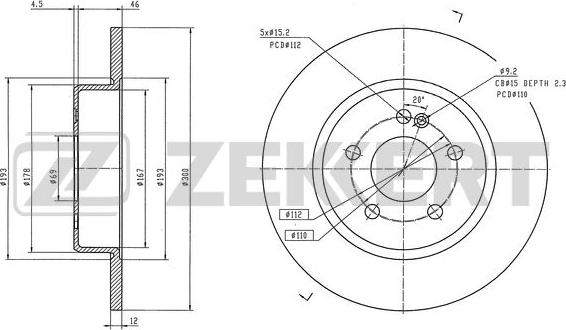 Zekkert BS-6606 - Brake Disc autospares.lv