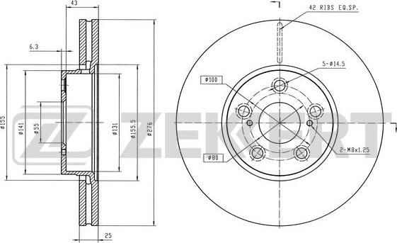 Zekkert BS-6613 - Brake Disc autospares.lv