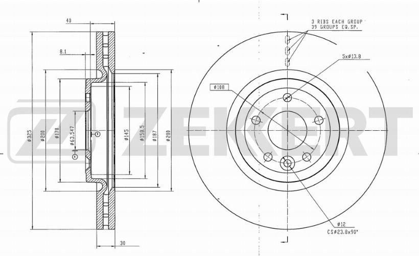 Zekkert BS-6635 - Brake Disc autospares.lv