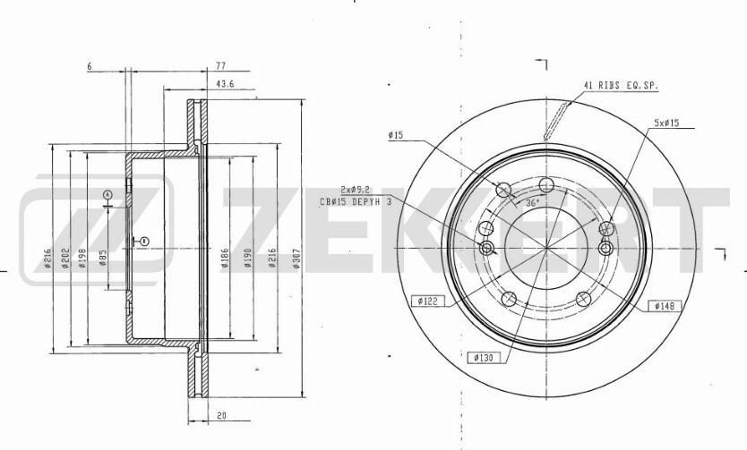 Zekkert BS-6630 - Brake Disc autospares.lv