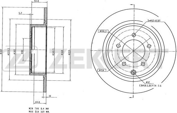 Zekkert BS-6624 - Brake Disc autospares.lv