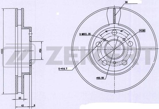 Zekkert BS-6091 - Brake Disc autospares.lv