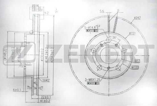 Zekkert BS-6044 - Brake Disc autospares.lv