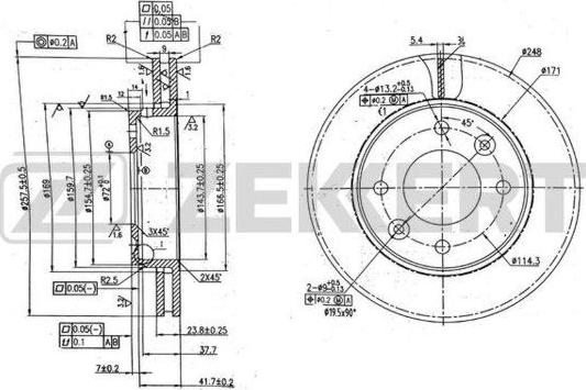 Zekkert BS-6045 - Brake Disc autospares.lv