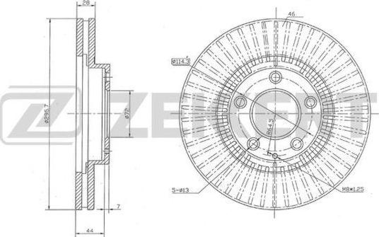 Zekkert BS-6043 - Brake Disc autospares.lv