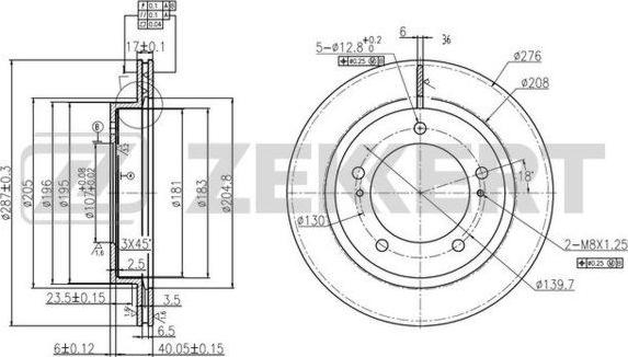 Zekkert BS-6042 - Brake Disc autospares.lv