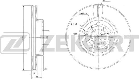 Zekkert BS-6055 - Brake Disc autospares.lv