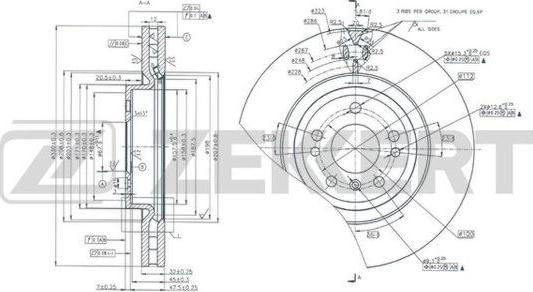 Zekkert BS-6008 - Brake Disc autospares.lv