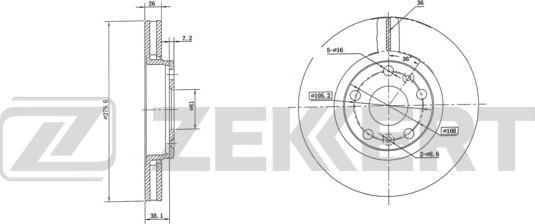 Zekkert BS-6024 - Brake Disc autospares.lv