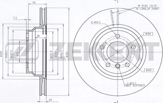 Zekkert BS-6027 - Brake Disc autospares.lv