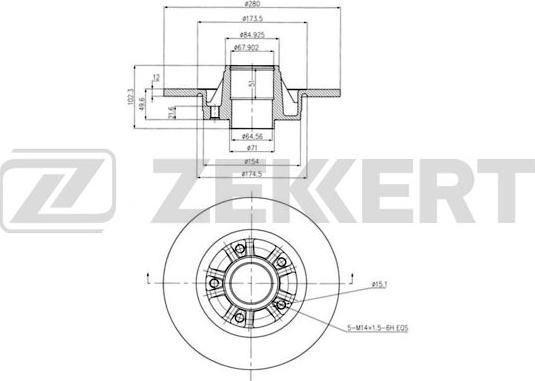 Zekkert BS-6072BZ - Brake Disc autospares.lv