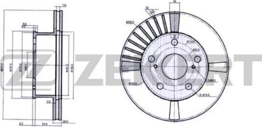 Zekkert BS-6198 - Brake Disc autospares.lv