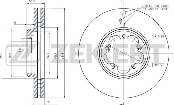 Zekkert BS-6140 - Brake Disc autospares.lv