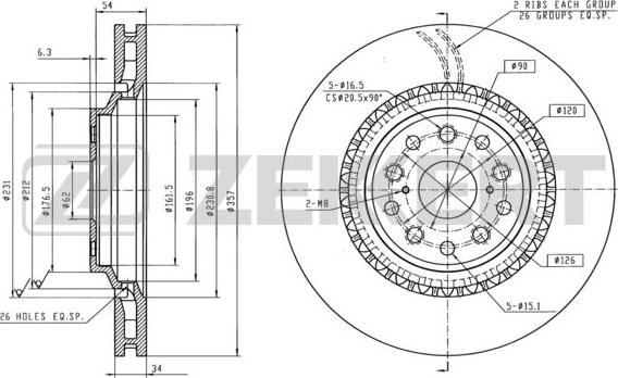 Zekkert BS-6148 - Brake Disc autospares.lv