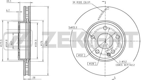 Zekkert BS-6159 - Brake Disc autospares.lv