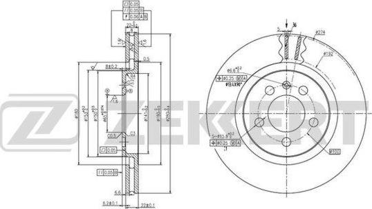 Zekkert BS-6150 - Brake Disc autospares.lv