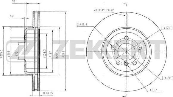 Zekkert BS-6160B - Brake Disc autospares.lv