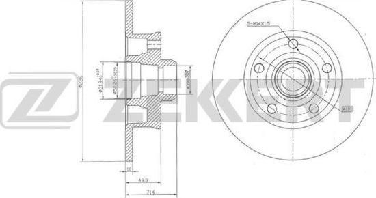 Zekkert BS-6116 - Brake Disc autospares.lv