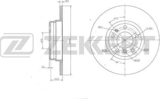 Zekkert BS-6124 - Brake Disc autospares.lv