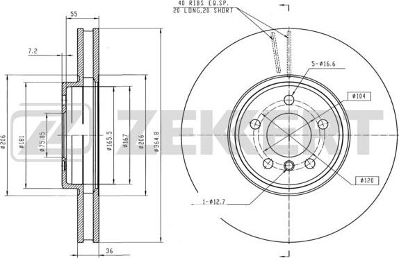 Zekkert BS-6170 - Brake Disc autospares.lv