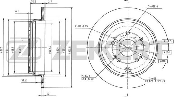 Zekkert BS-6171 - Brake Disc autospares.lv