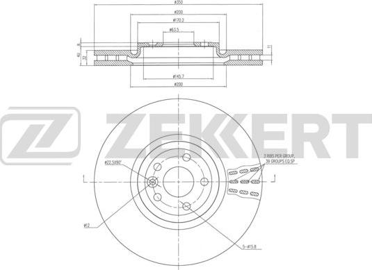 Zekkert BS-6345 - Brake Disc autospares.lv