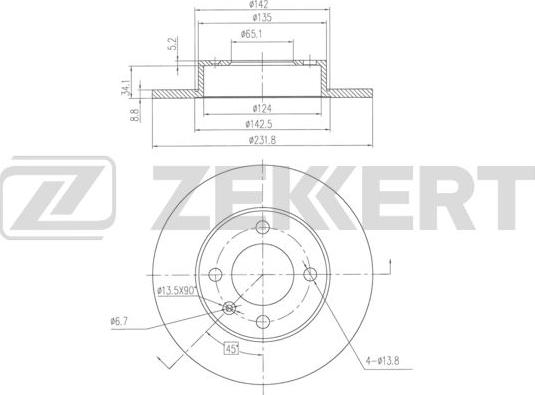 Zekkert BS-6355 - Brake Disc autospares.lv