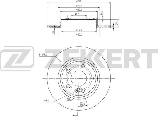 Zekkert BS-6366 - Brake Disc autospares.lv