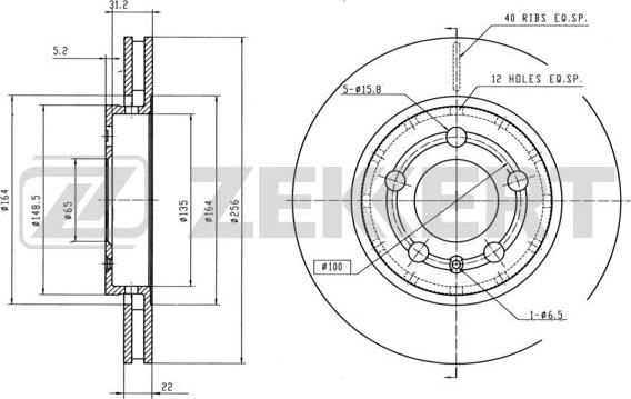 Zekkert BS-6314 - Brake Disc autospares.lv