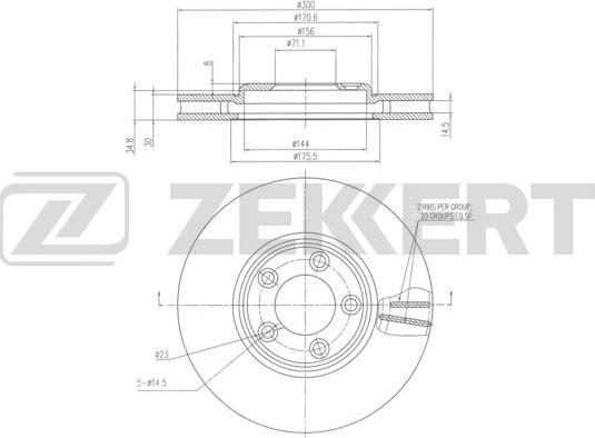 Zekkert BS-6335 - Brake Disc autospares.lv