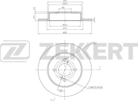 Zekkert BS-6327 - Brake Disc autospares.lv