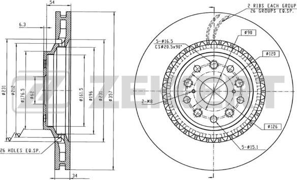 Zekkert BS-6296 - Brake Disc autospares.lv