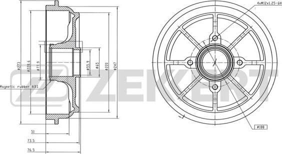 Zekkert BS-6267 - Brake Drum autospares.lv