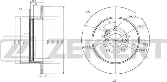 Zekkert BS-6208 - Brake Disc autospares.lv