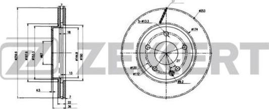 Zekkert BS-6221 - Brake Disc autospares.lv