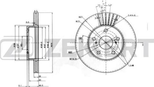 Zekkert BS-6227 - Brake Disc autospares.lv