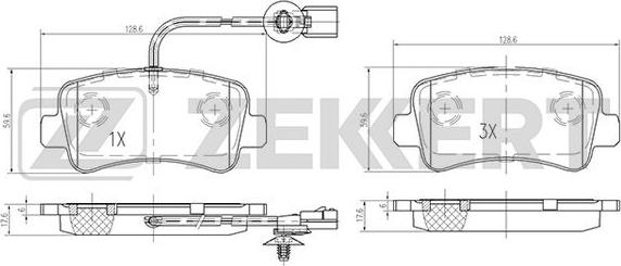 Zekkert BS-1949 - Brake Pad Set, disc brake autospares.lv