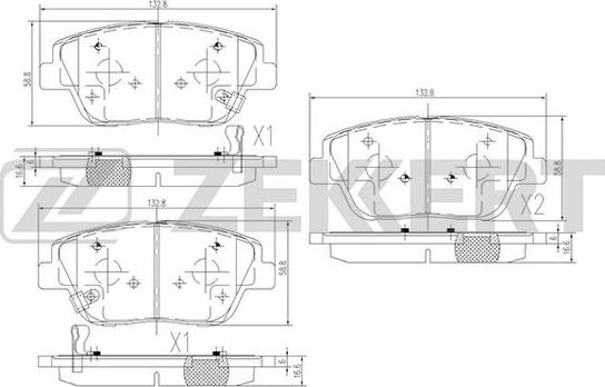 Zekkert BS-1952 - Brake Pad Set, disc brake autospares.lv