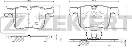 Zekkert BS-1957 - Brake Pad Set, disc brake autospares.lv