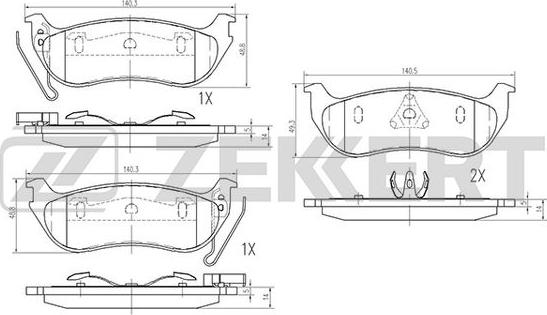 Zekkert BS-1961 - Brake Pad Set, disc brake autospares.lv